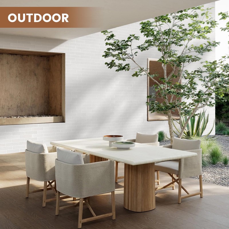Zoeteoz 4 Pcs Faux Thin Brick 3D Wall Tiles Veneers,