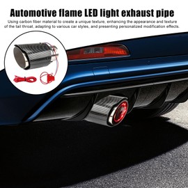 Exhaust Tips - Tail Pipe with LED Light | Stainless Steel Flame Tailpipe, Vehicle Accessory for Outdoor Racing Car Modification Women Men