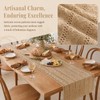 Merzio Boho Table Runner Macrame Cream Beige Woven Cotton, Linen