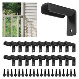 Fence Mounting Brackets for 1x1" Square Rails, Carbon Steel Fence Panel Internal Connector with Screws, Black 20 Pack