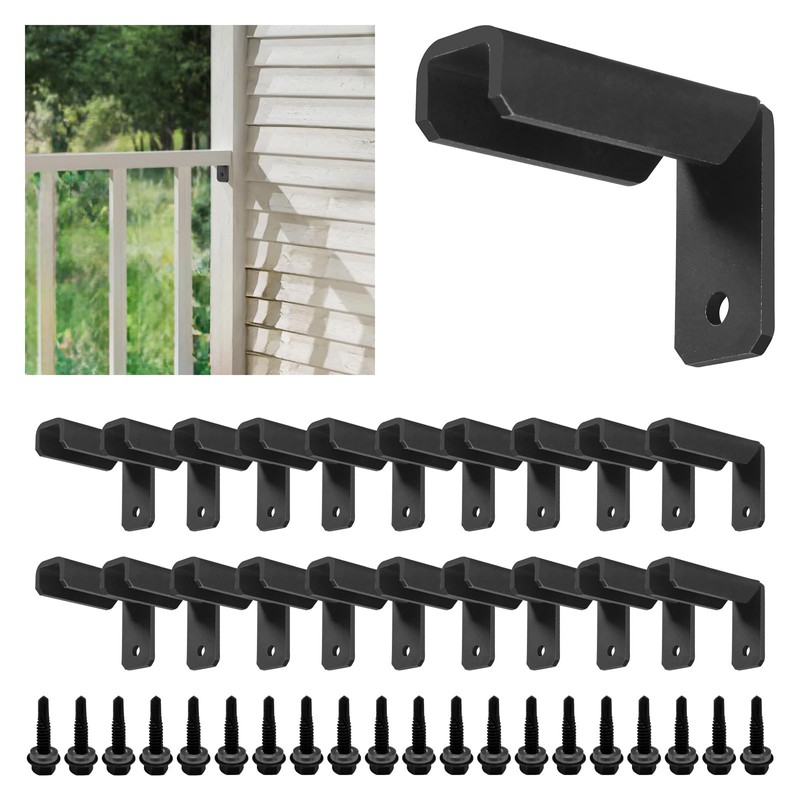 Fence Mounting Brackets for 1x1" Square Rails, Carbon Steel Fence