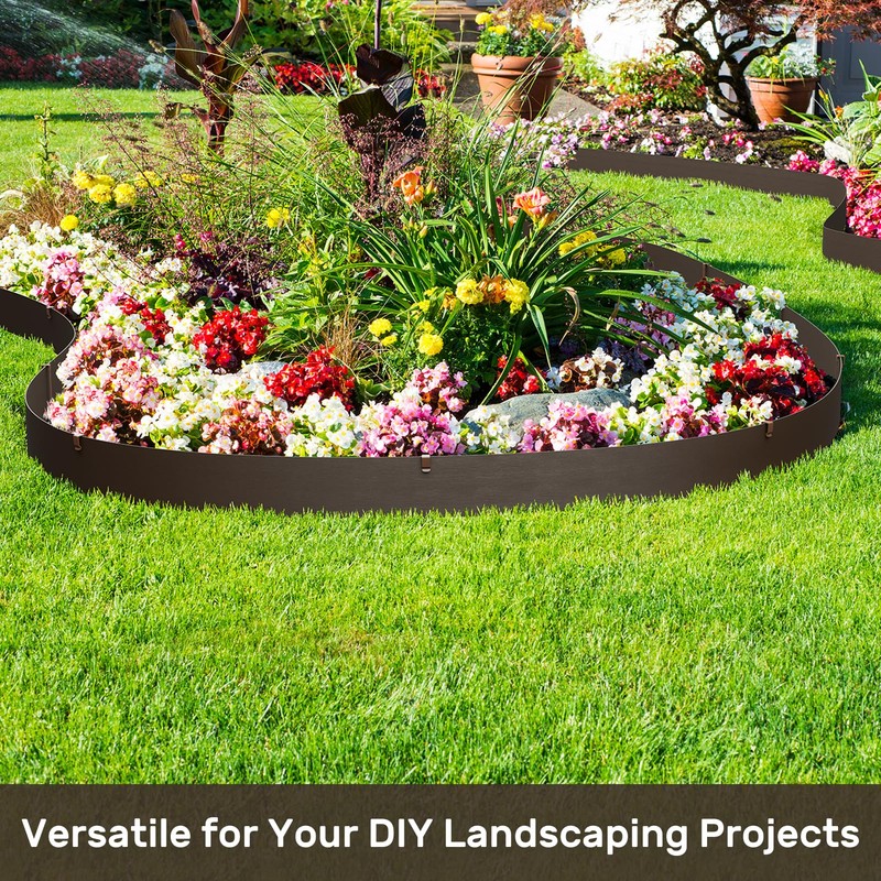 AGTEK 78FT Plastic Landscape Edging Coil Kit, 4 inch High
