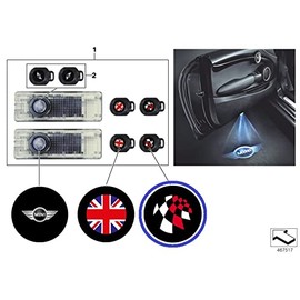 MINI Door Entrance Puddle Welcome LED Light Lens Slide 63312414106