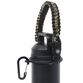 One MissionX Paracord Handle Compatible with Yeti Rambler 36oz 26oz 18oz 12oz 46oz Water Bottles, Durable Carrier Strap - Holder(Forest Camo/Comp+Starter)