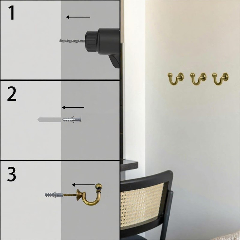 DWENT Bronze Curtain Holdbacks 2Pcs - Heavy Duty Zinc Alloy
