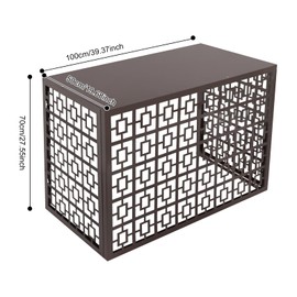 Air Conditioner Fence,Metal Composter Bin Privacy Screens Fence Panels Liberty Lattice for A/C Conditioning & Trash Can Enclosure Pool Equipment Enclosure Panels (Coffee, 39.37 * 19.69 * 27.56in)
