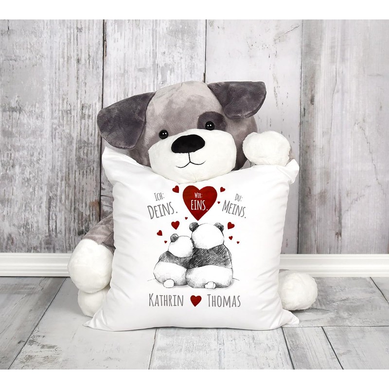 SpecialMe® Cushion Cover with German “Ich Deins, Du Meins, Wir