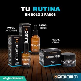 HOMINEM Kit de Skincare para Hombres, Antiojeras Roll-On + Sérum Facial + Crema Facial