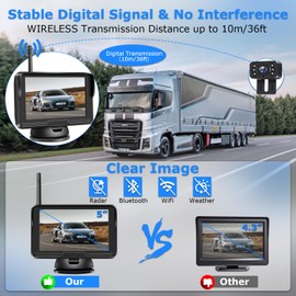 Vtopek Wireless Reversing Camera 5 inch 6 LED Light Reverse Camera for Car Van Caravan Motorhome Rear View Camera 140° Wide Angle IP68 Waterproof Parking Camera Night Vision DIY Guide Line Image Flip