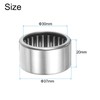 sourcing map HK3020 Needle Roller Bearings Open End, 30x37x20mm Chrome