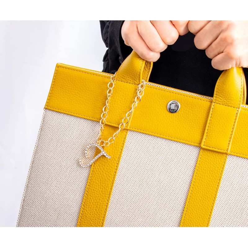 HIGH FIVE Alphabet Charm Chain Bag Charm Bling Stone Stylish,