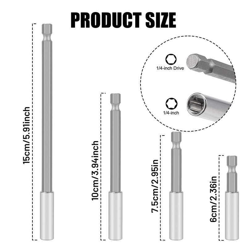LFCFBH 4 PCS Magnetic Bit Holder for Impact Driver, Drill