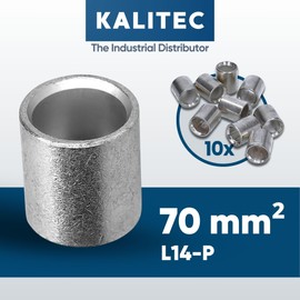 Pack of 10 Kalitec L14-P parallel connectors, 70 mm², uninsulated, crimp connector, blank, cable connector, industrial quality from the German dealer