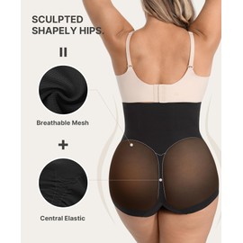 SHAPELLX Shapewear Tummy Control Body Shaper for Women High Waist Underwear Panty No Show Shaping Briefs (Black XX-Large)