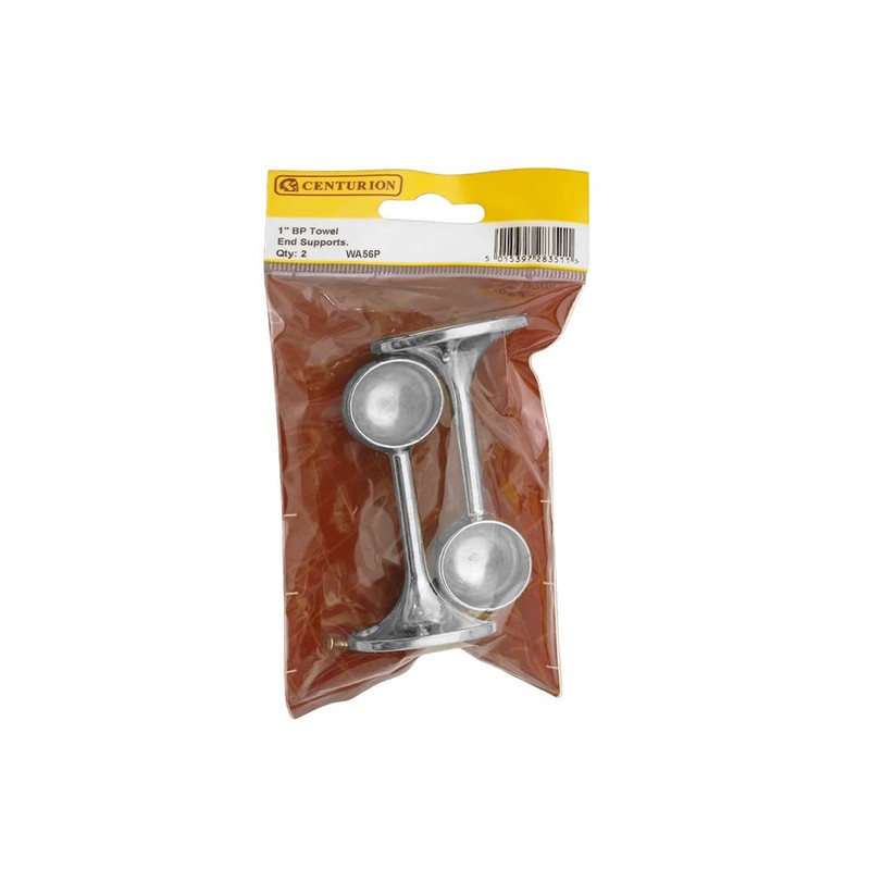 Centurion WA56P, Chromed Towel Rail Support Fittings, 25mm, End Pack