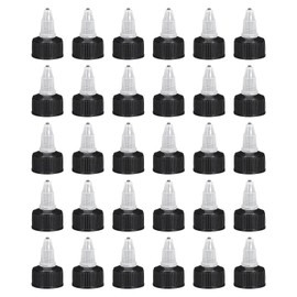 QUARKZMAN Pack of 30 Twist Top Cap 24/410 Black Dosing Bottle Replacement Caps for Crafts, Art, Glue, Liquids