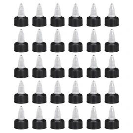 QUARKZMAN Pack of 30 Twist Top Cap 24/410 Black Dosing Bottle Replacement Caps for Crafts, Art, Glue, Liquids