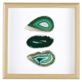 Rockcloud 8.8 inches Framed Agate Slice/Natural Agate Geode Gemstone Wall Decor Living Room Dorm Wedding Wall Art Table Top Display Home Decoration, Green