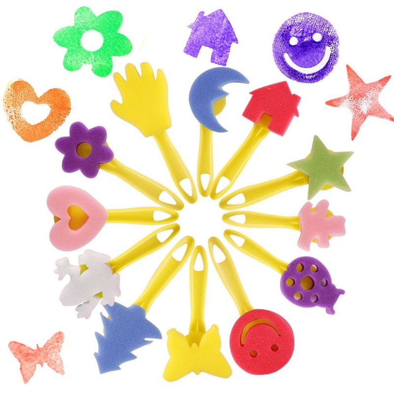 EVNEED Paint Sponges for Kids,29 pcs of Fun Paint Brushes