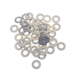 Rubigo M3 Washers, M3 x 7 x 0.5mm, (Pack of 50) Metal Flat Penny Washers - A2 304 Stainless Steel Plain Round Washers for Screws, Bolts