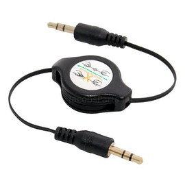 Black Retractable 3.5mm Audio M/M Extension Cable