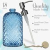 JASAI 18Oz Gem Patterned Glass Soap Dispenser for Kitchen and