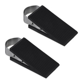 Set of 2 Stainless Steel Doorstops ? Wedge Shape
