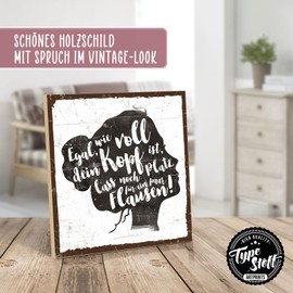 TypeStoff HS-00180 Wooden Sign with Saying - Flausen - Vintage Look with Quote as a Gift and Decoration on Let Go and Motivation