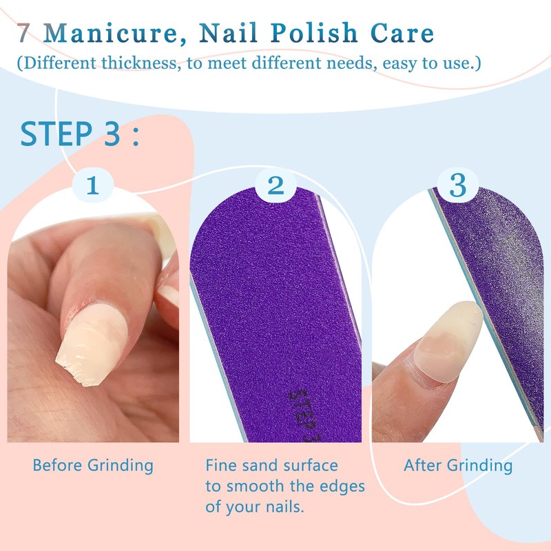 LNAUJS 6-Pack All-in-One Nail Buffer - Effortlessly Create Smooth and