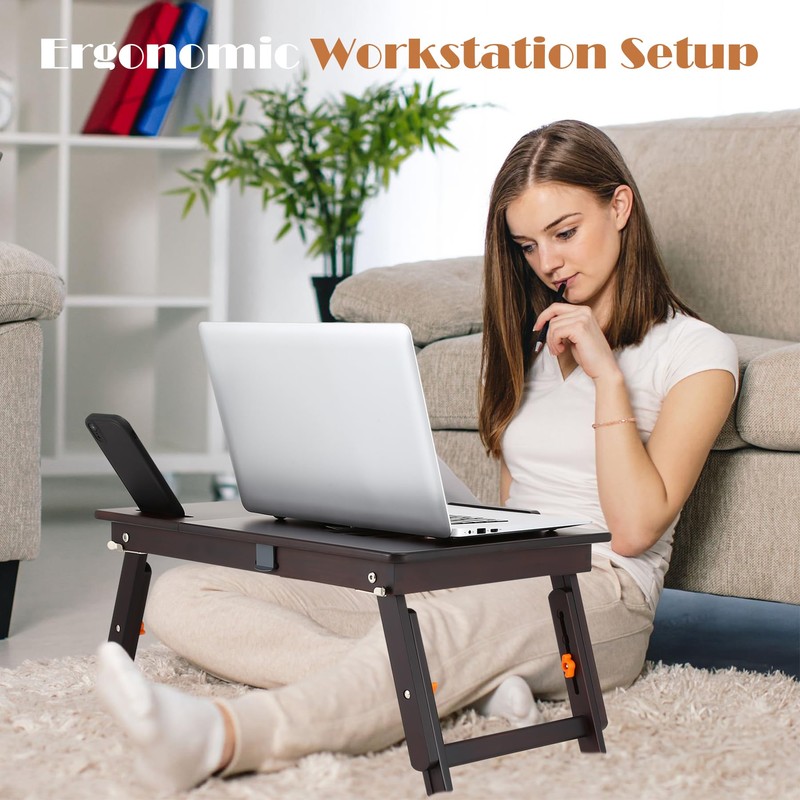 Laptop Desk for Bed with Fan Nnewvante 7 Angles &
