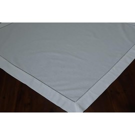 Tablecloth 85 x 85 cm White Cotton Hemstitch with Mitred Corners (85 x 85 cm)