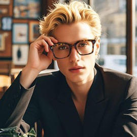 SKYWAY Blue Light Filter Glasses Men – Fashion Square Glasses Blue Light Glasses – Glasses Without Prescription – Blue Light Blocking Glasses for Men, Tortoiseshell