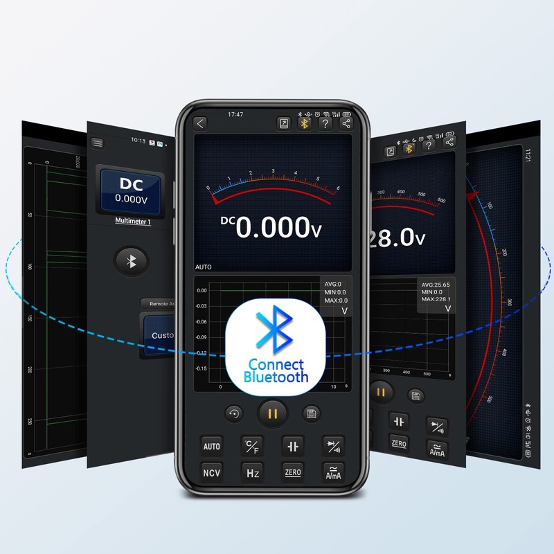 ANENG - Multímetro digital Bluetooth de rango automático TRMS 6000