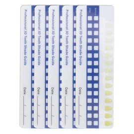 5pcs Teeth Whitening Shade Guide, Tooth Shade Chart Comparing Card, Easy to Compare Suitable for Professional or Individual Use Compact and Portable