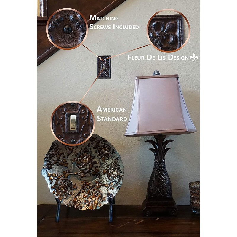 Lulu Decor, Fleur De Lis Cast Iron Switch Plate in