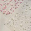 3D Spring Floral Nail Art Stickers, Pink and White Peach