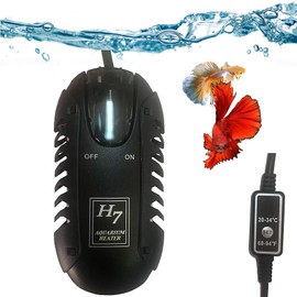 ZHGSERVU Mini Aquarium Heater 25W Small Fish Tank Heater 25 Watt with External Temperature Controller, LED Display, Used for 5-10 Gallon Tank