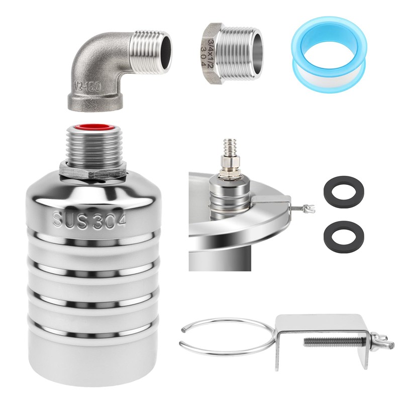 4 Pack Water Float Valve,304 Stainless Steel Automatic Water Float