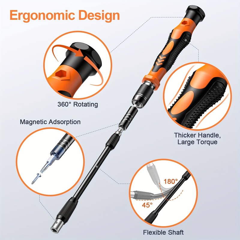 115-Piece Precision Screwdriver Set for Electronics Repair – Carbon Steel