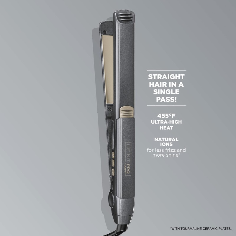 INFINITIPRO BY CONAIR Tourmaline Ceramic Flat Iron, 1-inch, Teal