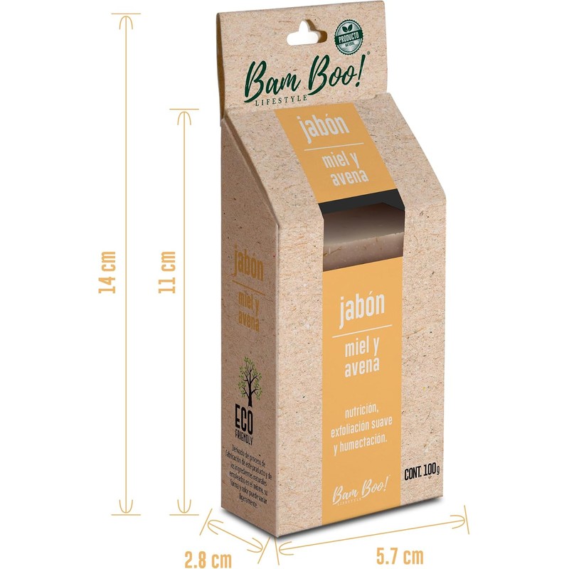 20 Pack Jabón Artesanal Natural Miel Avena 100 G Bam