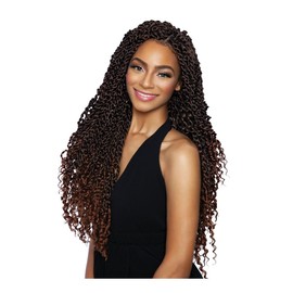6-Packs Mane Concept Afri Naptural Caribbean Crochet Braid - CB1806 WATER WAVE 18" (RED)