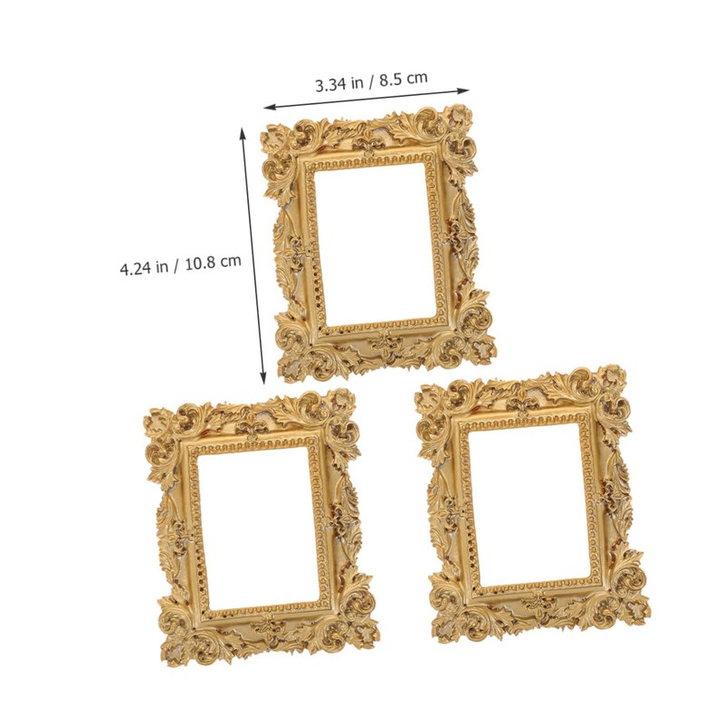 CIYODO 3pcs Small Photo Frame Gold Picture Frames Small Picture