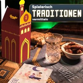 Lunarae Ramadan Calendar 2025 Set for Children - 30 Oriental Houses to Fill Reusable I Eid Mubarak Decoration I Ideal for Ramadan Decoration I with Number Stickers 1-30 I I