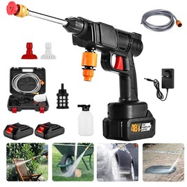 Cordless Pressure Washer Snowflake Foam Spray Gun, Portable Pressure Washer Battery Powered Max 550PSI, 1*48V 5.0Ah Rechargeable Battery
