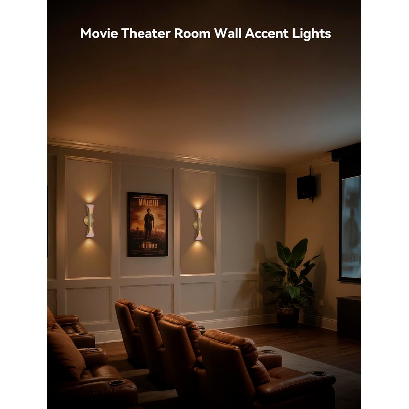Tubicen Gold Wall Sconce Indoor Dimmable Mid Century Modern Up
