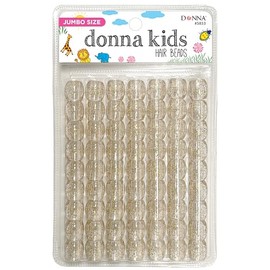 DONNA Jumbo Plastic Hair Beads, Hair Beads for Kids DIY Hair Braiding Plastic Beads for Braid Hair 1pc Quick Beaders for Kids Hair Braids (Gold Glitter)
