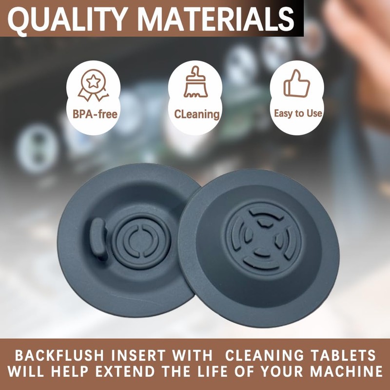 2 Pack 54mm Backflush Cleaning Disc Compatible With Breville Espresso