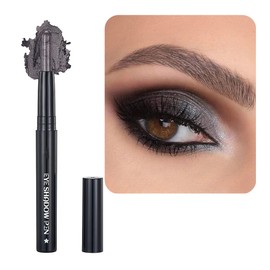 Qeetvia Dark Gray Eyeshadow Stick Makeup, Smooth Cream Shimmer Eye Shadow Pencil, Waterproof Hypoallergenic Long Lasting Crayon, Glitter Primer Palette Eyeliner