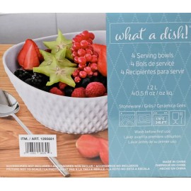 Overandback What A Dish 4-piece Serving Bowl Set Stoneware Plates Microwave Safe